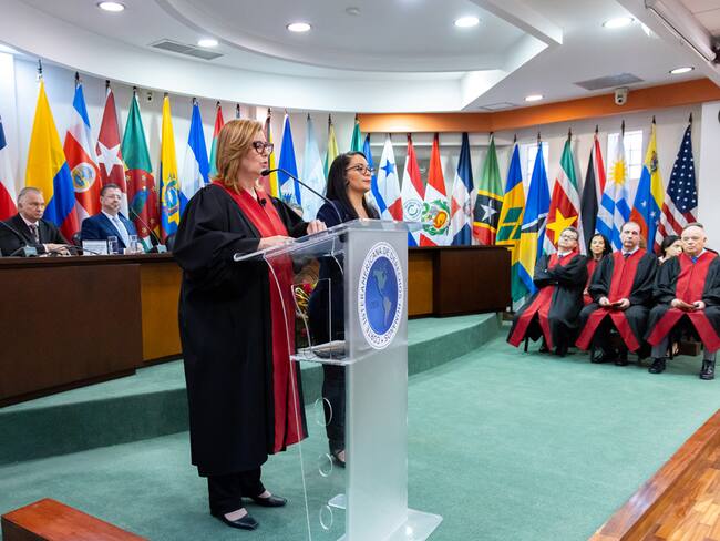 Corte Interamericana de Derechos Humanos, en plena audiencia desde San José, Costa Rica.