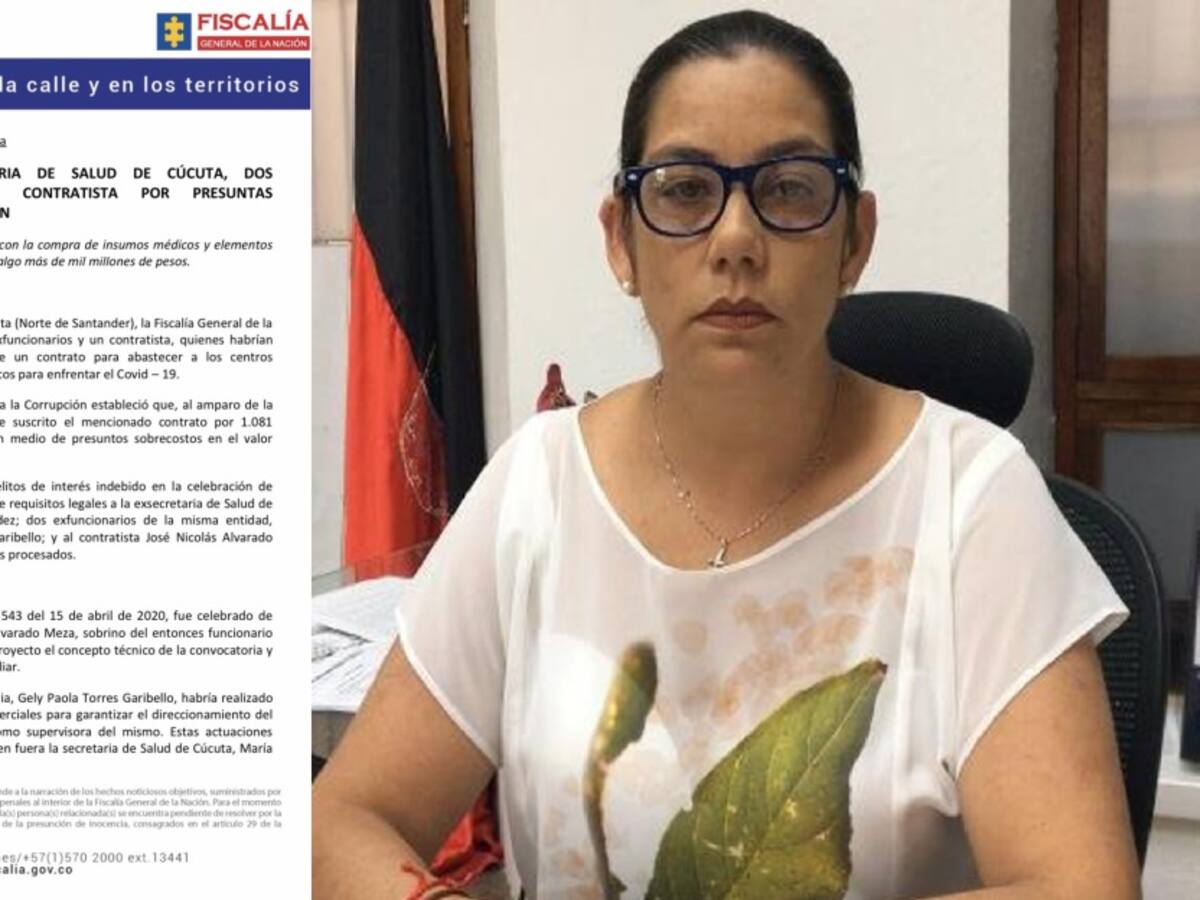Fiscalía imputó cargos a ex secretaria de salud de Cúcuta