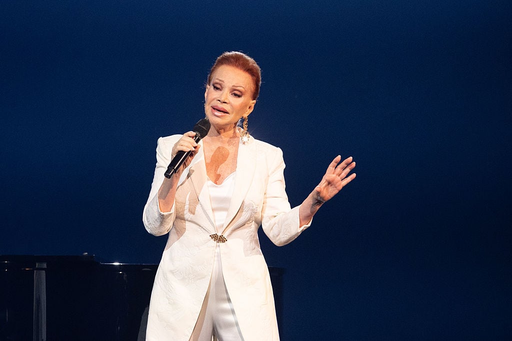 SPAIN - FEBRUARY 11: Paloma San Basilio during the celebration of the first semi-final of the Benidorm Fest, on 10 February 2026, in Benidorm, Alicante, Valencian Community, Spain. The Benidorm Fest faces its fifth edition, which takes place on 10, 12 and 14 February, and although it will not be used to choose the representative of Spain in the Eurovision Song Contest after the withdrawal of RTVE for the participation of Israel, it will award more prizes for the contestants. (Photo By Joaquin P. Reina/Europa Press via Getty Images)