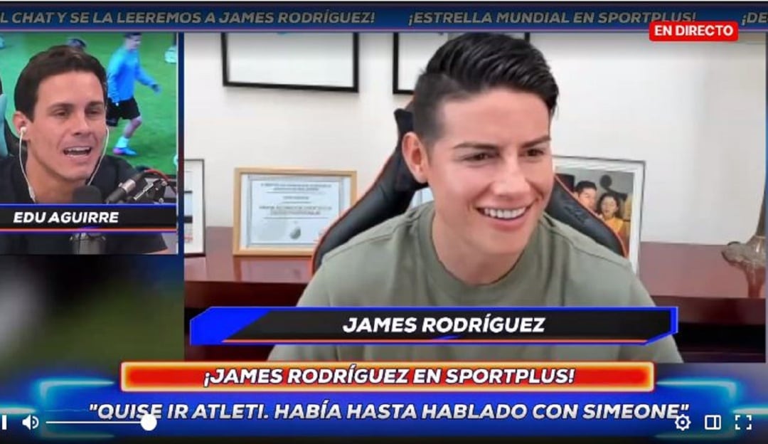 James Rodríguez en diálogo con El Chiringuito TV.