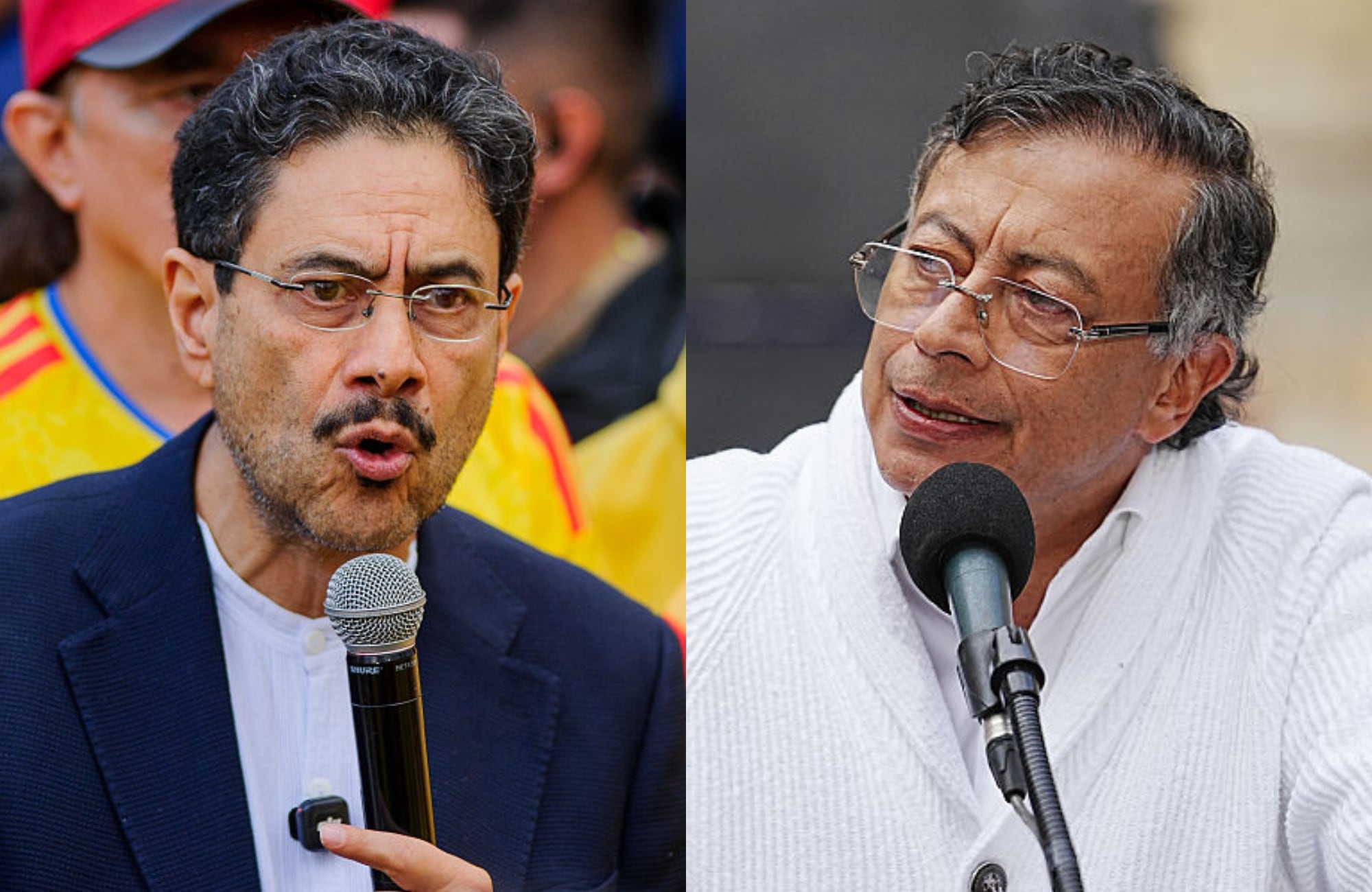 Iván Cepeda y Gustavo Petro. Fotos: (Photo by Sebastian Barros/NurPhoto via Getty Images) / (Photo by Andres Rot/Getty Images)
