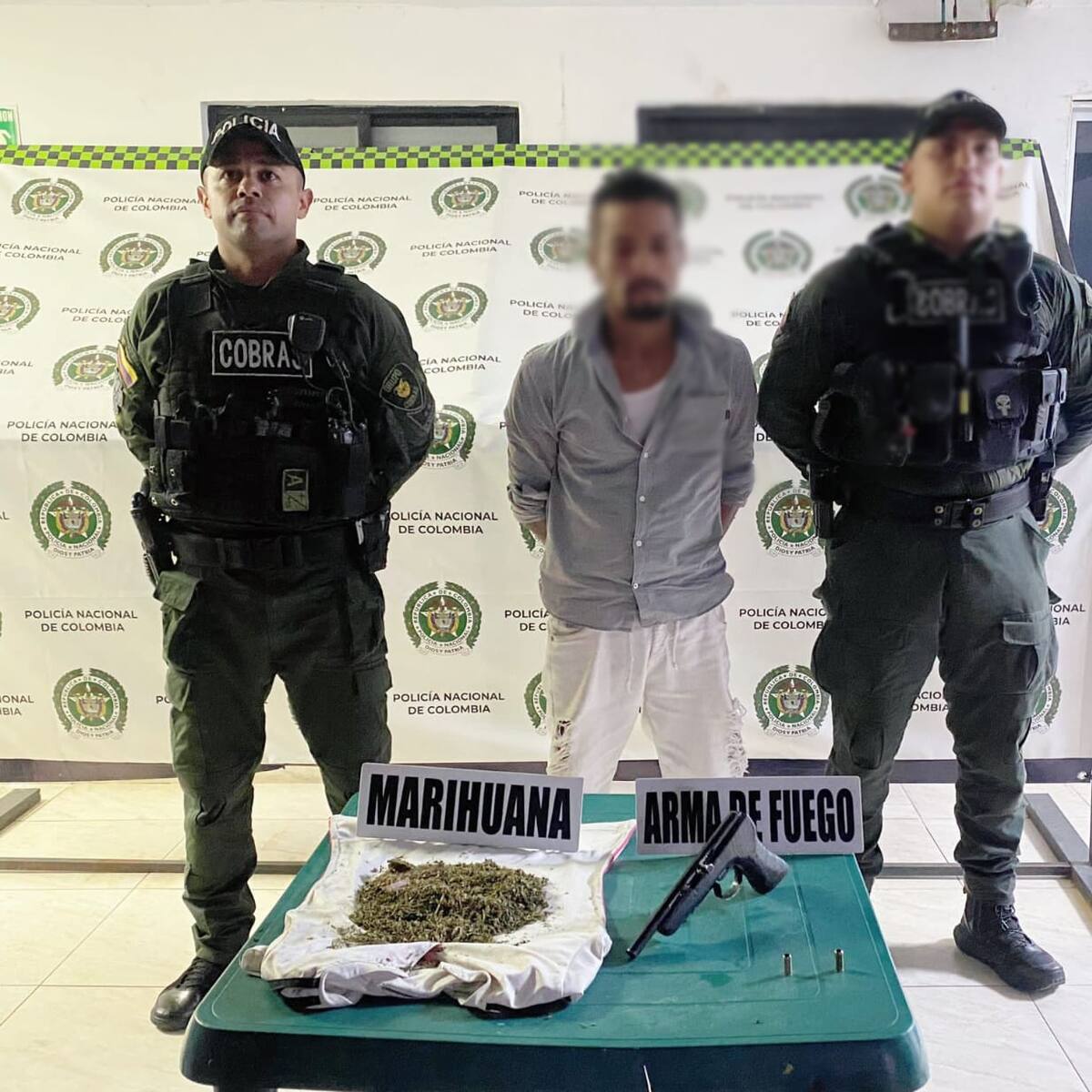 Volvió a caer ‘chiva renca’ en Campoalegre, esta vez armado y con marihuana