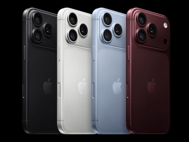 Colores del nuevo iPhone 18 Pro y Pro Max. Crédito: EFE
