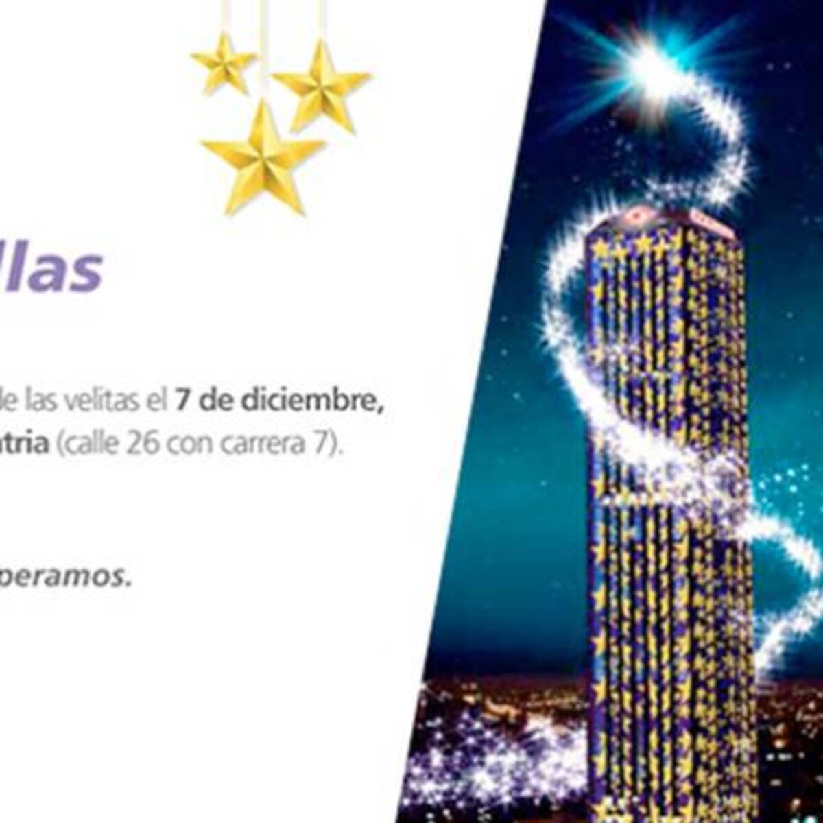 Cascada de pólvora en Noche de Velitas en la Torre Colpatria
