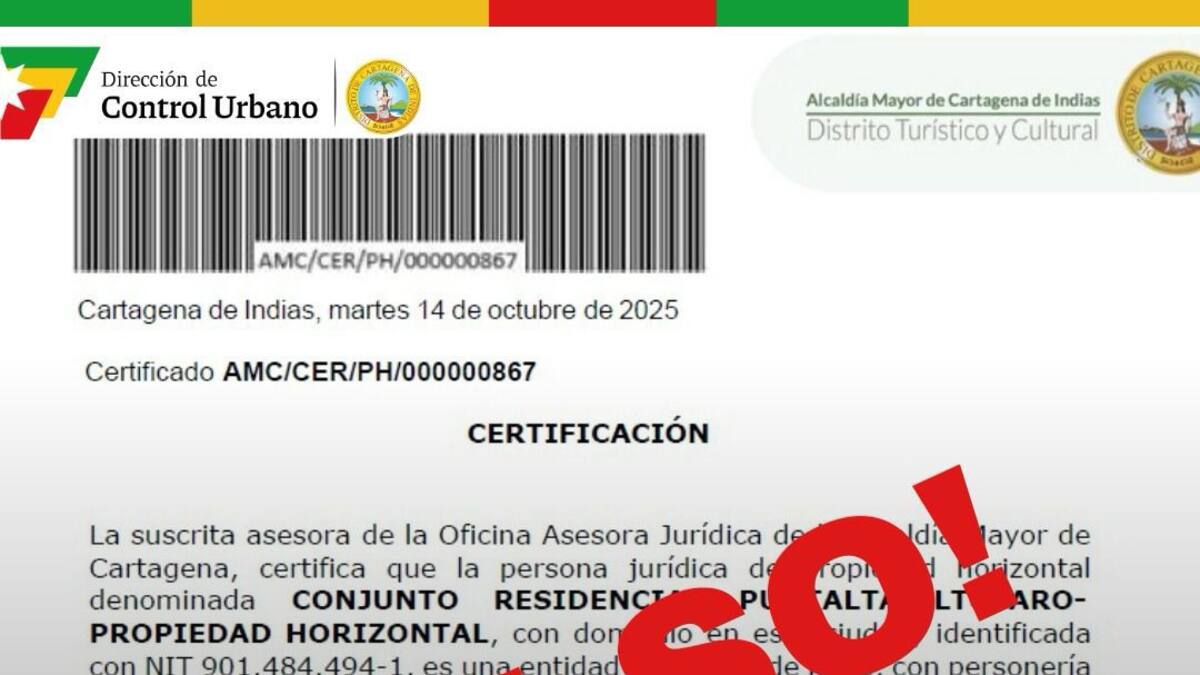 Control Urbano alerta por falsificación de certificados de propiedades horizontales en Cartagena