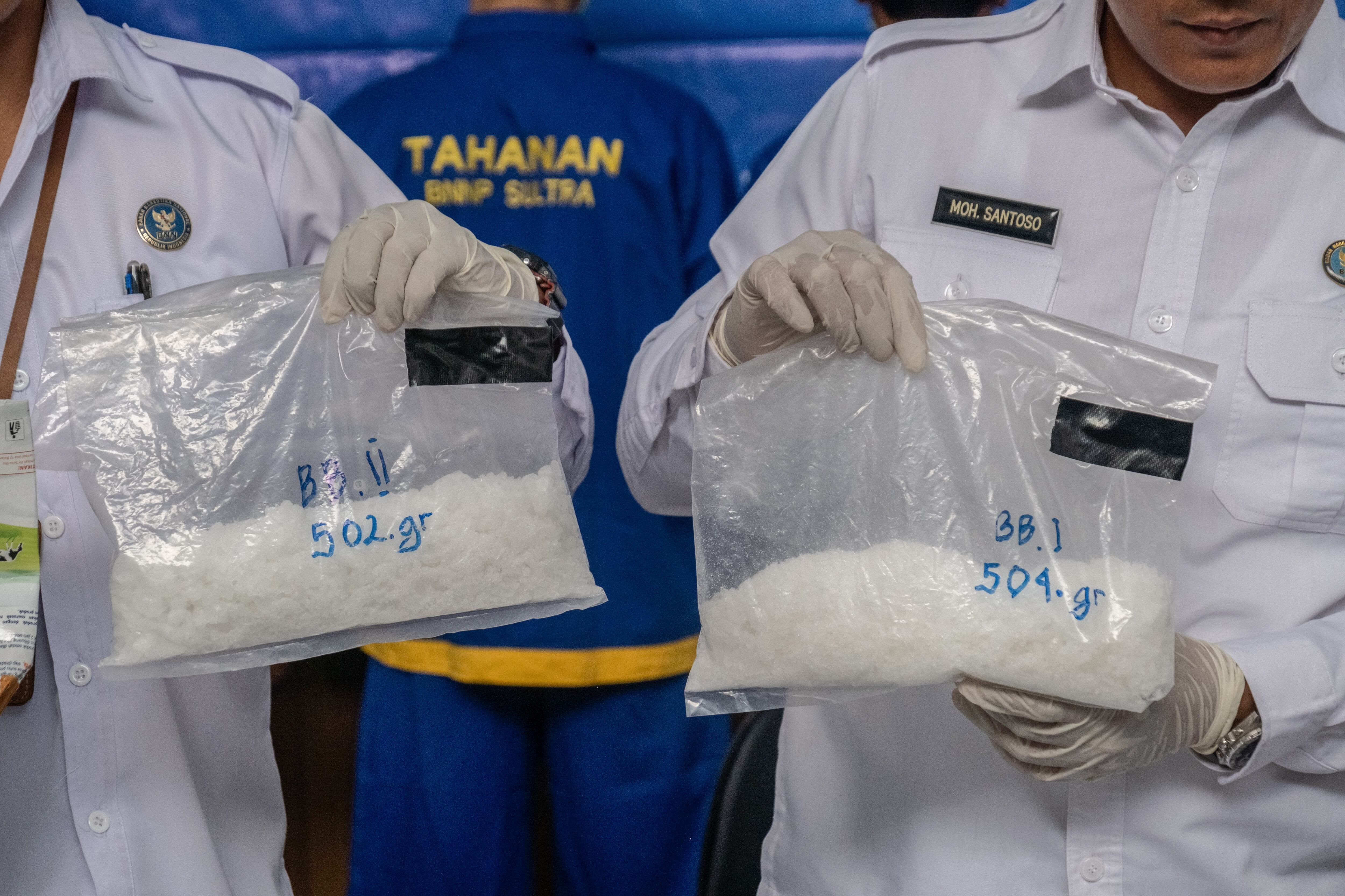 Incautación de drogas por parte de autoridades de Indonesia. 
(Foto:    Andry Denisah/SOPA Images/LightRocket via Getty Images)