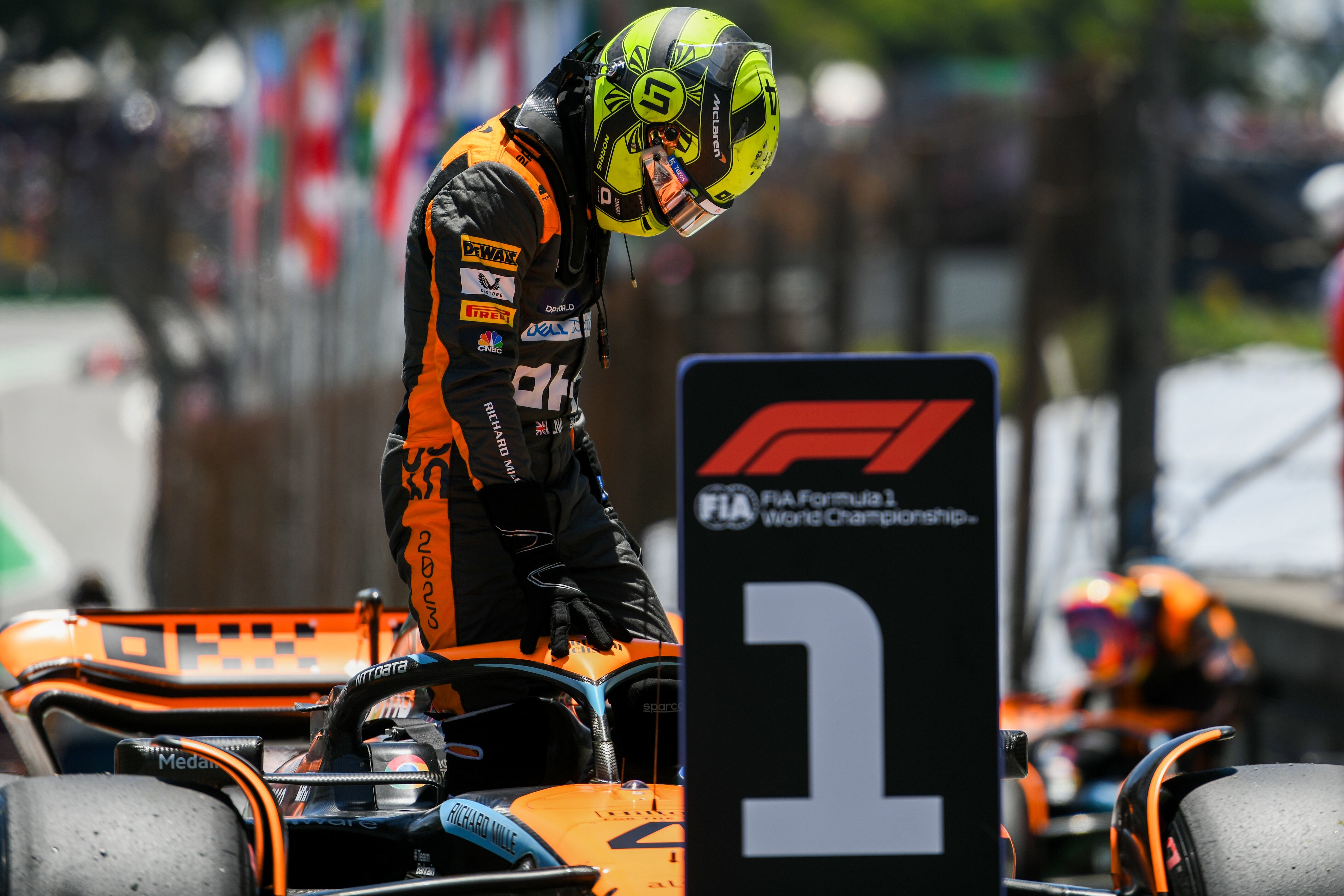 Lando Norris en la Pole de la Sprint del GP de Brasil (Photo by Rudy Carezzevoli/Getty Images)