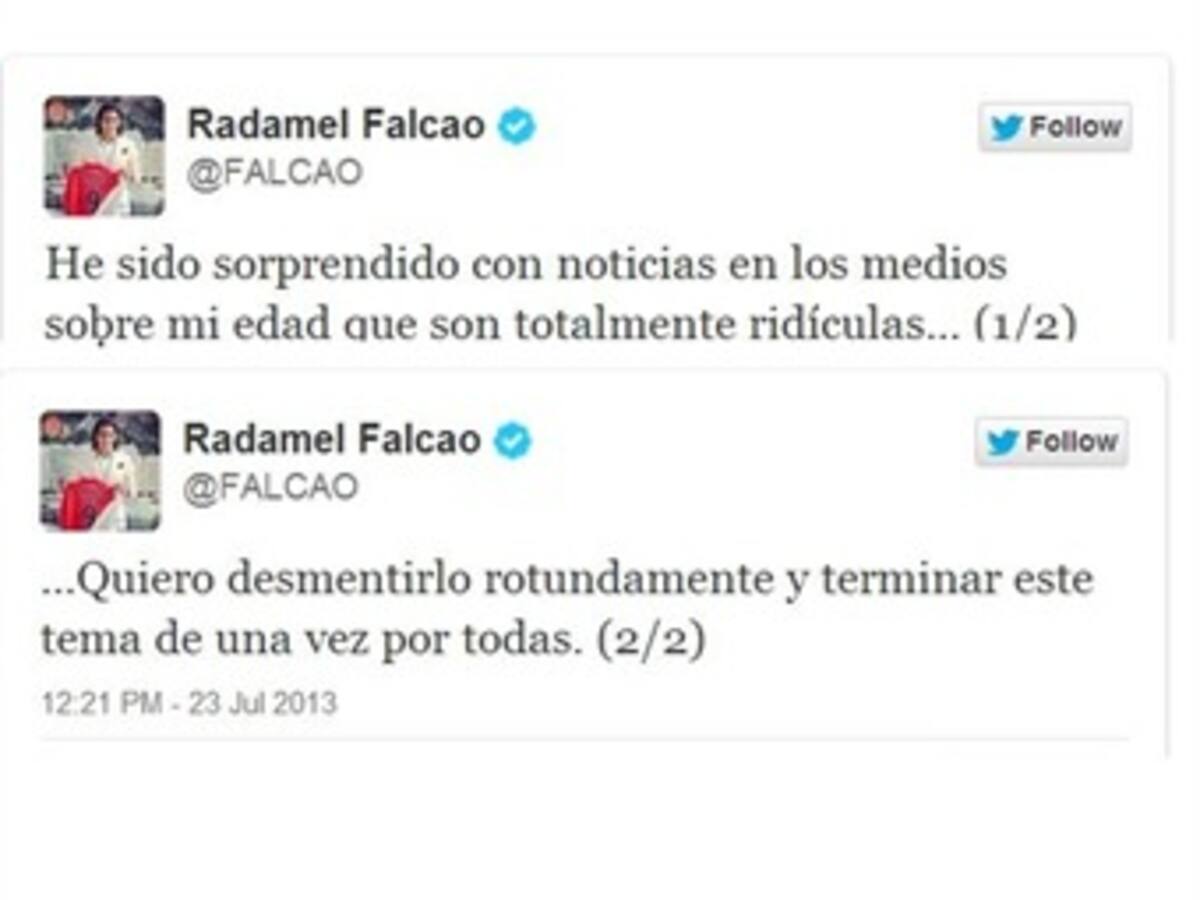 Falcao García califica de 'ridículas' informaciones sobre su edad