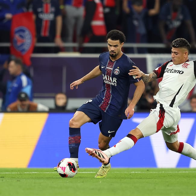 Jorge Carrascal en el partido de la Copa Intercontinental entre PSG y Flamengo