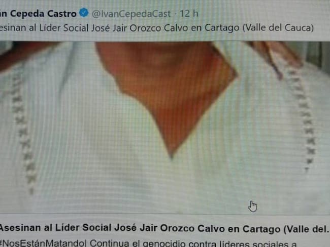Foto tomada de un pantallazo del Twitter del Senador Iván Cepeda @IvanCepedaCast
 