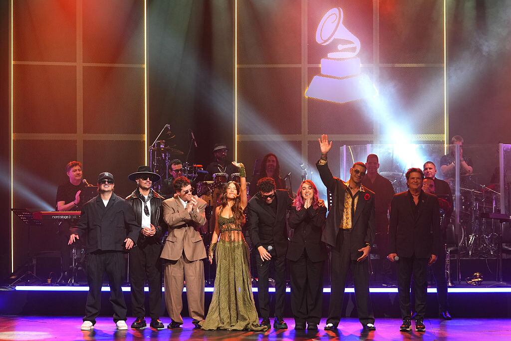 BOGOTA, COLOMBIA - OCTOBER 13: Piso 21, Manuel Abud, Juliana, Andres Cepeda, Ela Taubert, Manuel Medrano and Carlos Vives attend the Latin Grammy Best New Artist Showcase at Colsubsidio Theater on October 13, 2026 in Bogota, Colombia. (Photo by Andres Rot/Getty Images for The Latin Recording Academy)