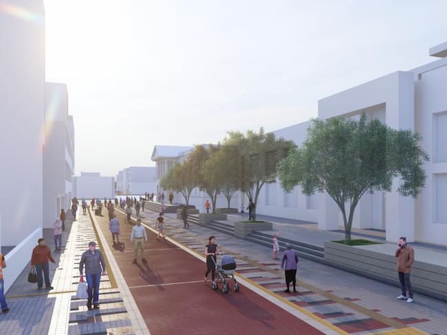 Simulación peatonalización Centro Histórico. Foto: Alcaldía de Pasto