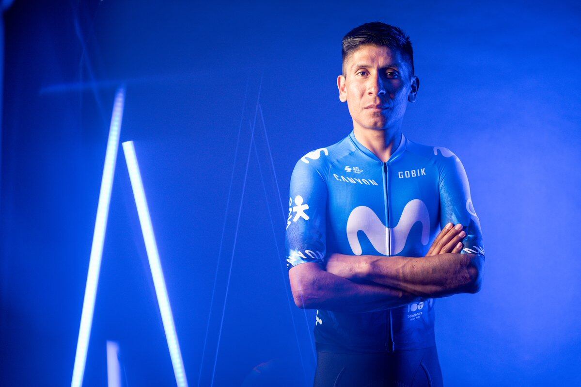 Nairo Quintana luce el nuevo uniforme del Movistar / Twitter: @Movistar_Team