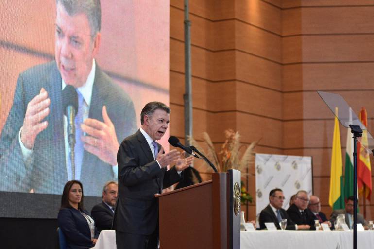 Juan Manuel Santos en su discurso en Manizales.
