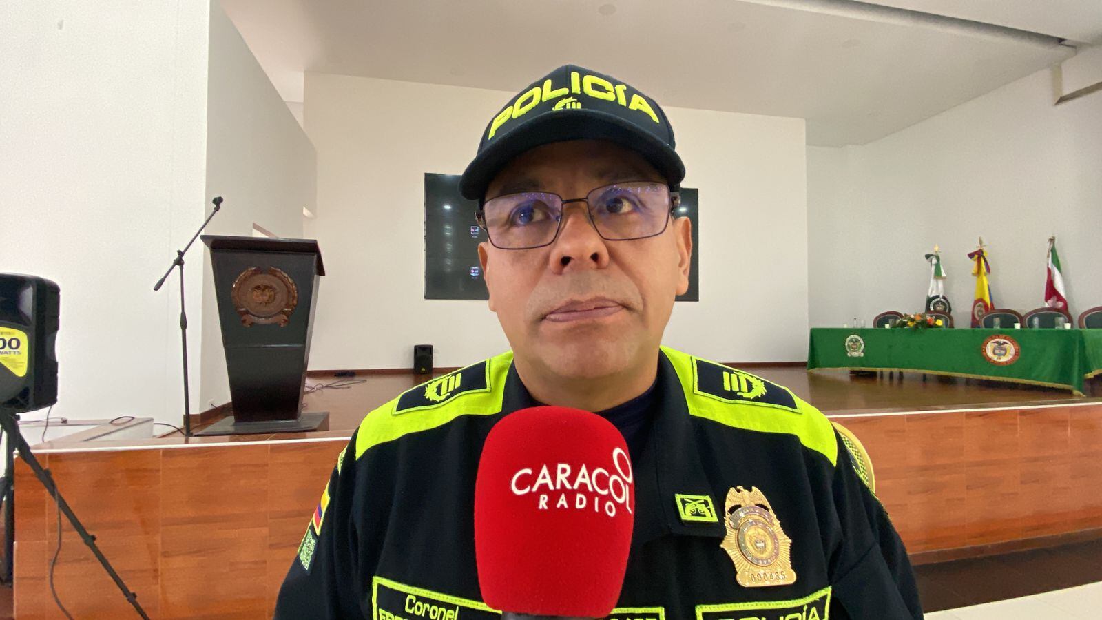 Fredy Ferney Pérez, comandante de la Policía Metropolitana de Tunja.
