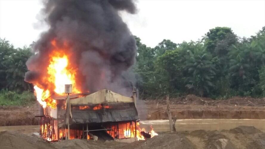Desmantelan organización de minería ilegal liderada por brasileños. Foto: Cortesía/ Policía Nacional.