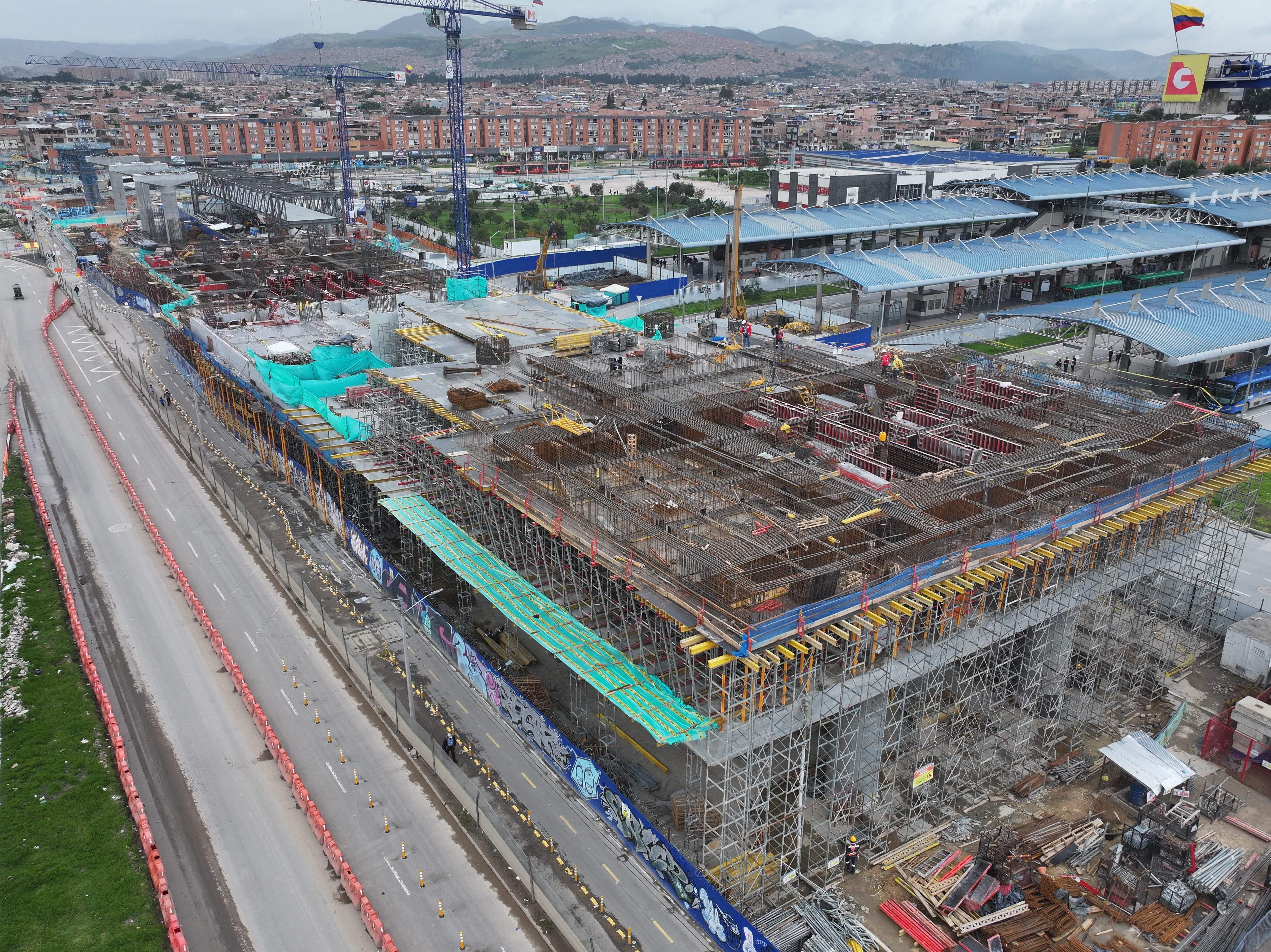 Estaciones en construcción de la primera línea del metro de Bogotá. Foto: Alcaldía de Bogotá.