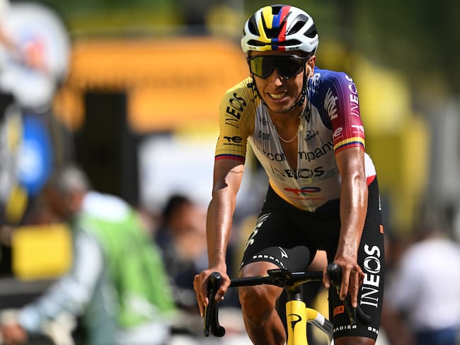 GAVARNIE-GEDRE, FRANCE - JULY 09: Egan Bernal of Colombia and Netcompany INEOS Cycling Team crosses the finish line during the 113th Tour de France 2026, Stage 6 a 186.2km stage from Pau to Gavarnie-Gedre 1379m / #UCIWT / on July 09, 2026 in Gavarnie-Gedre, France. (Photo by Tim de Waele/Getty Images)
