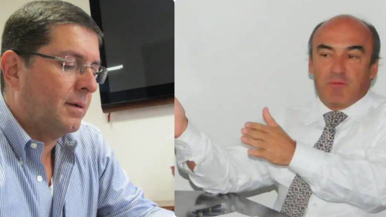 Luis Roberto Rivas Montoya (izq) y Juan Manuel Llano Uribe, ex alcaldes de Manizales. 