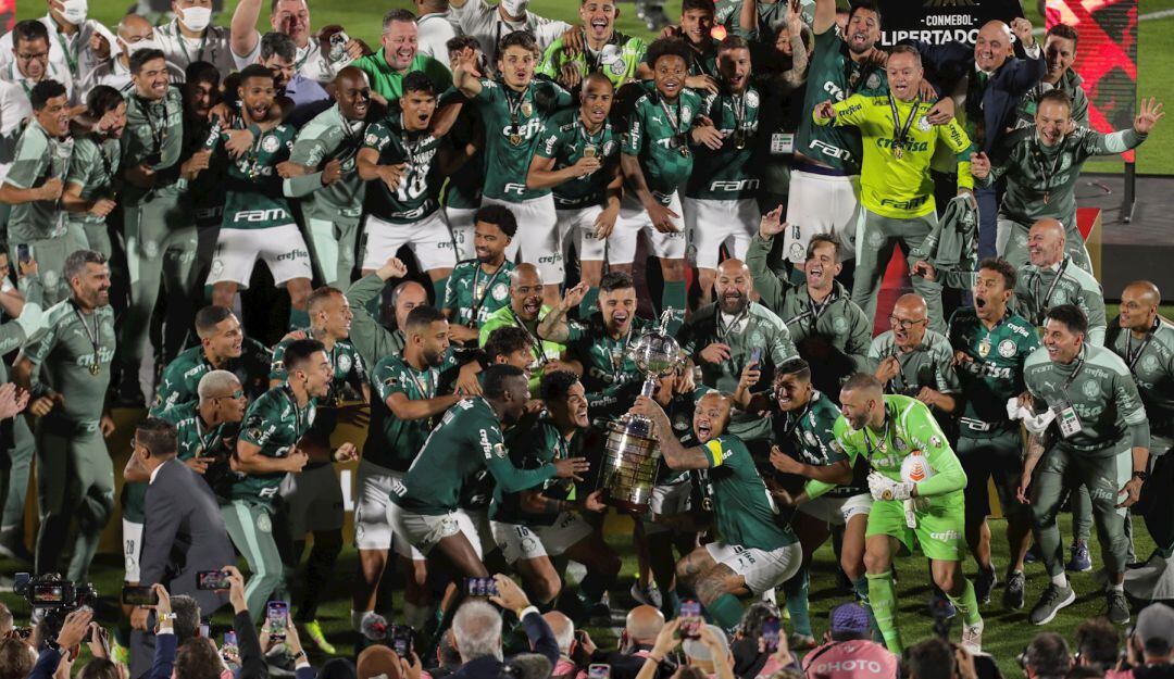 Los jugadores de Palmeiras festejan un nuevo título de la Copa Libertadores.