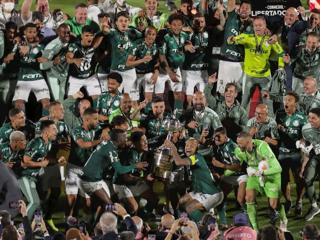 Los jugadores de Palmeiras festejan un nuevo título de la Copa Libertadores.