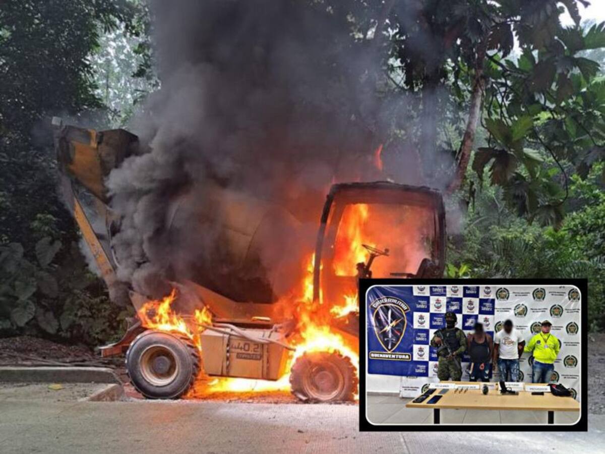 Valle: Cayeron presuntos responsables de la quema de maquinaria amarilla en Buenaventura