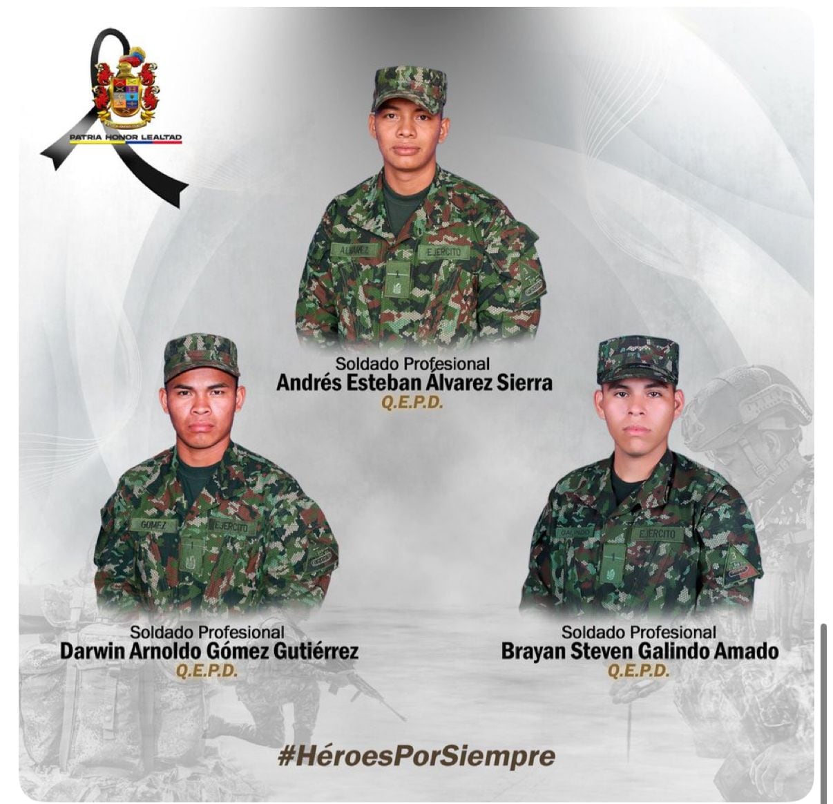 Tres soldados profesionales asesinados en zona rural de Ipiales