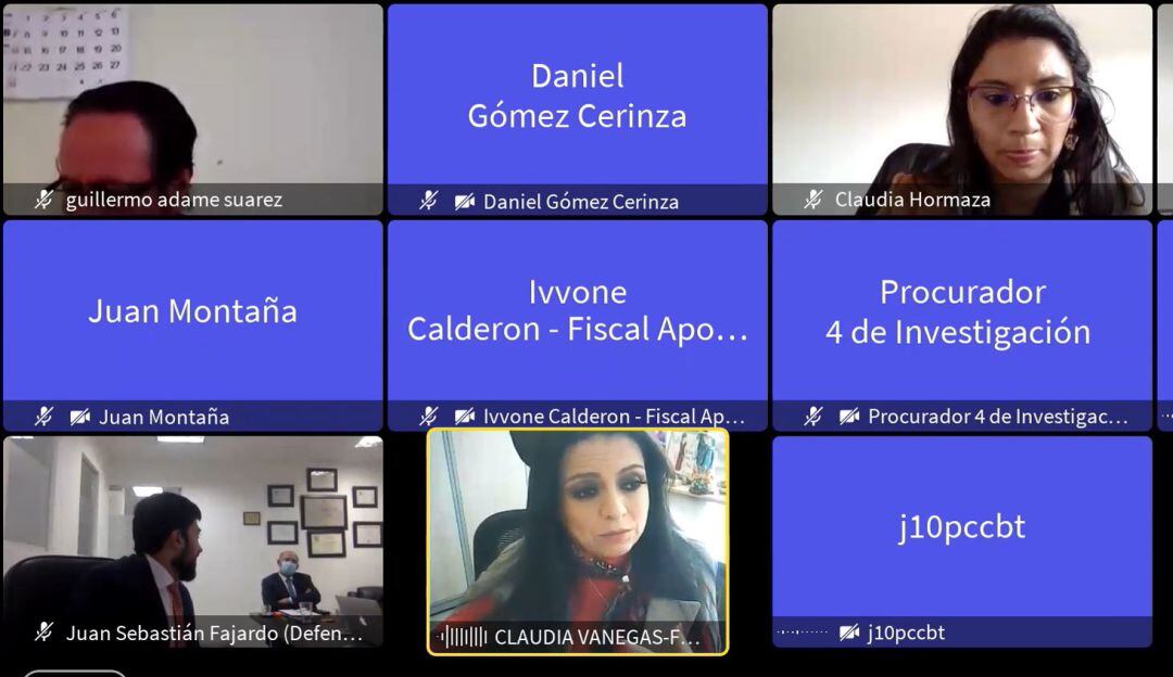 Foto tomada del juicio contra el exmagistrado Francisco Ricaurte, por el denominado 'Cartel de la Toga' 