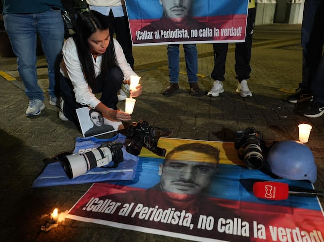 Los periodistas insistieron en que el asesinato de Mateo Pérez no puede convertirse en un caso más de violencia contra la prensa en Colombia. Foto: Cortesía.