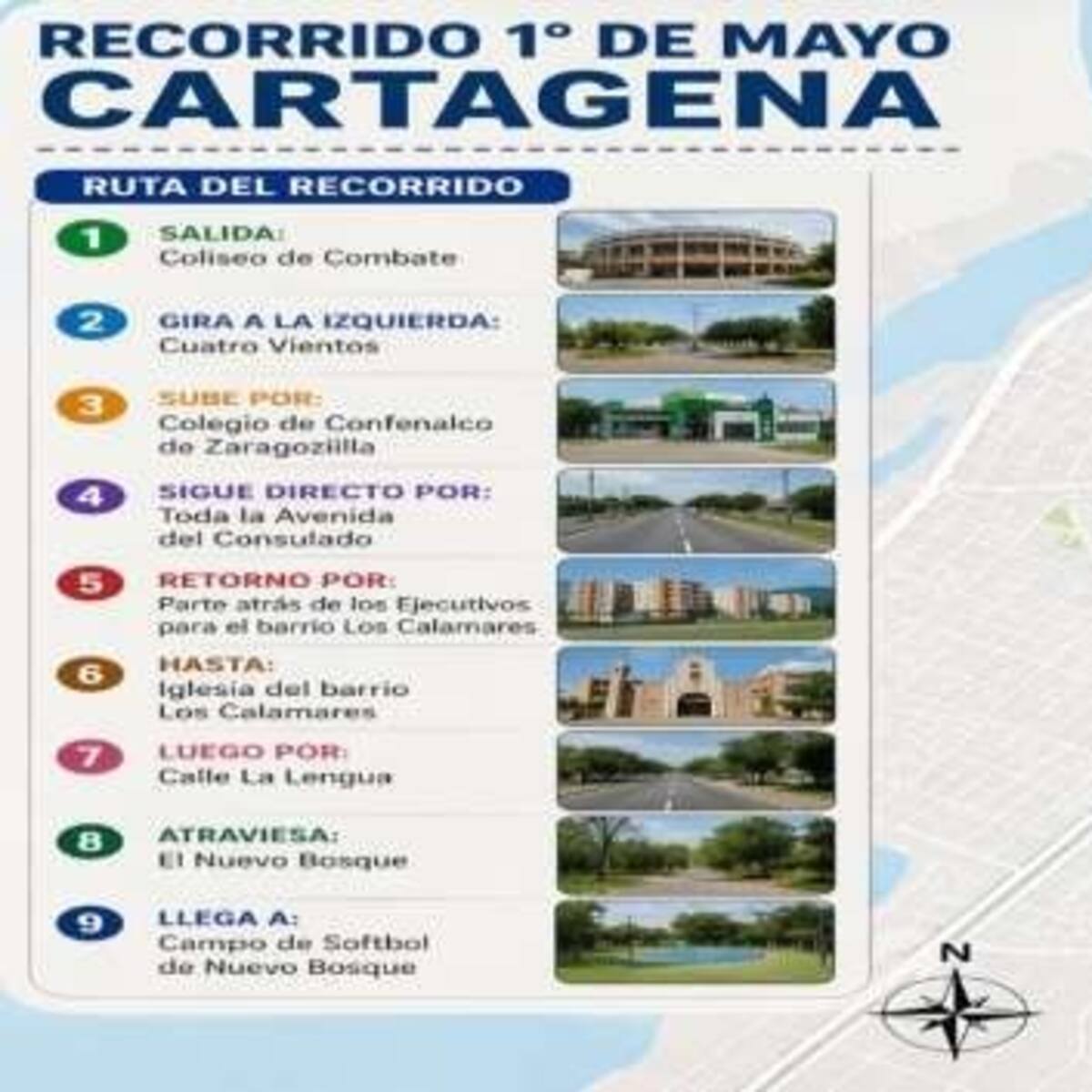 Definido recorrido del Día del Trabajo 2026 en Cartagena