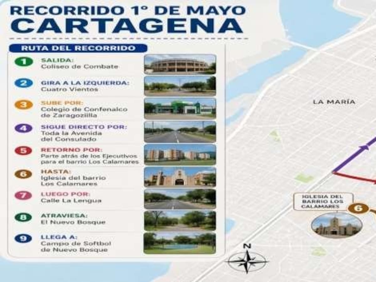 Definido recorrido del Día del Trabajo 2026 en Cartagena