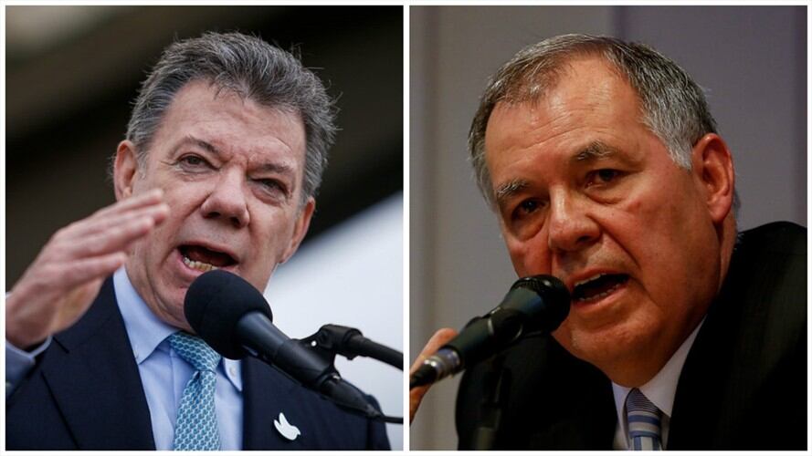 Juan Manuel Santos y Alejandro Ordóñez. Foto: Colprensa