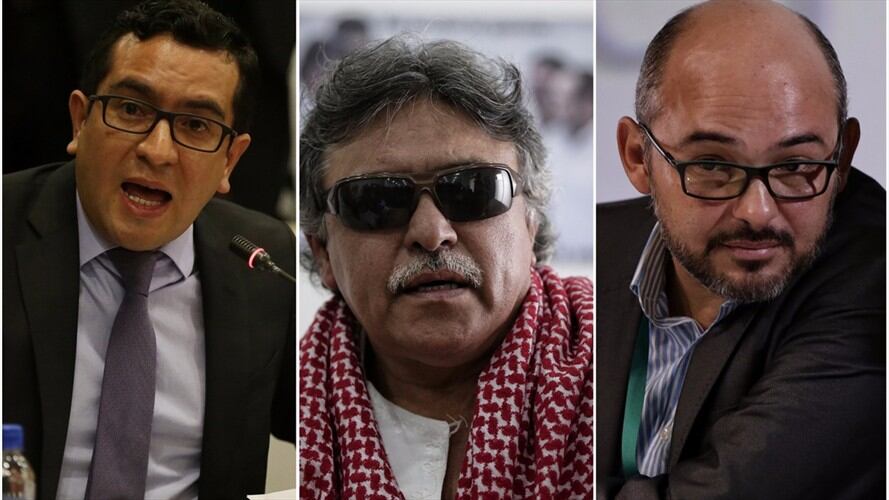 Edward Rodríguez, Jesús Santrich, Francisco Toloza. Foto: Colprensa