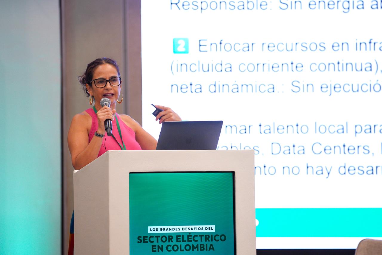Adriana Espinel durante su intervención sobre modernización y participación ciudadana en el sistema energético. | Foto: Caracol Radio