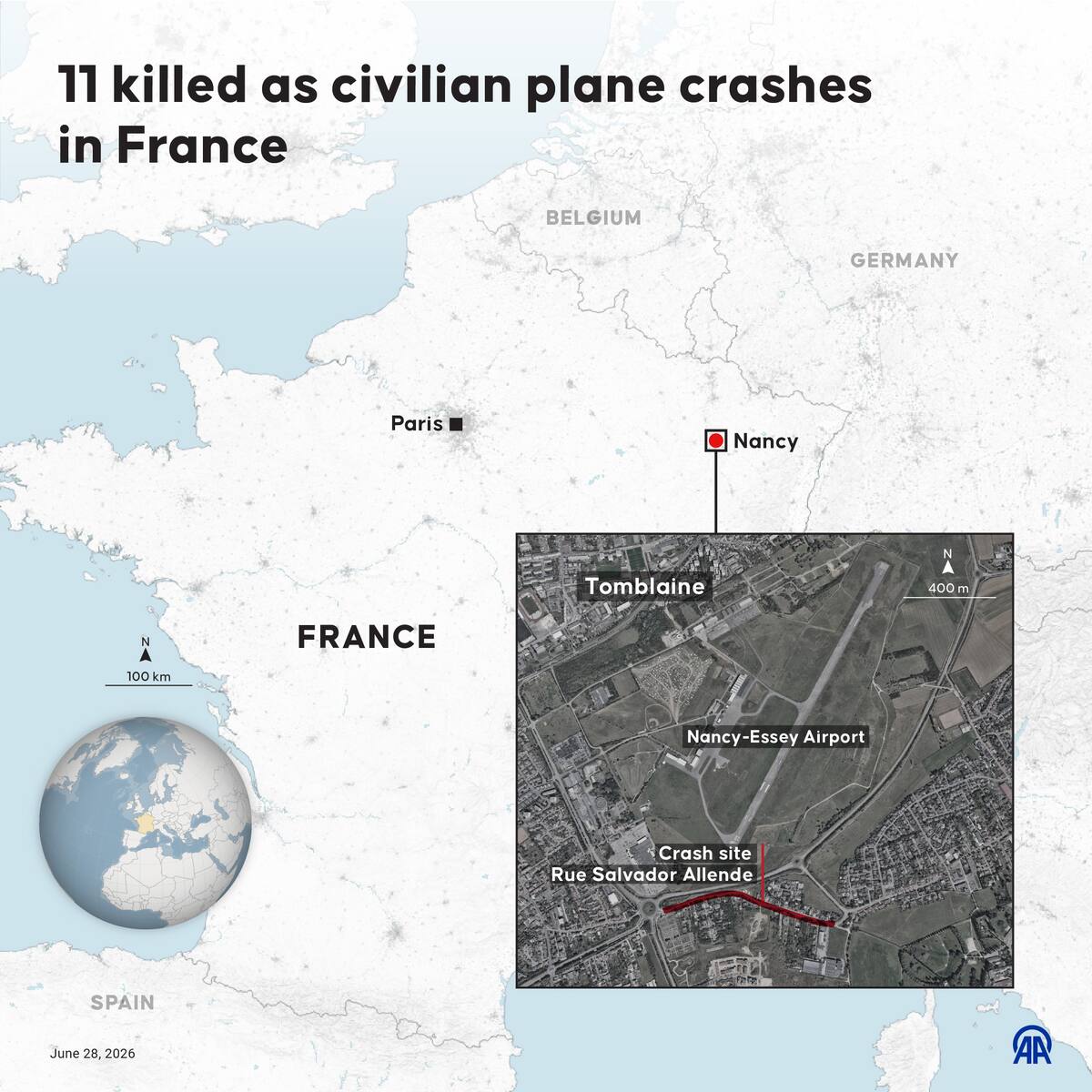 Murieron 11 personas al estrellarse una avioneta en el este de Francia