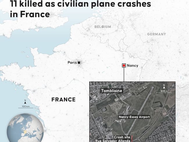 Accidente aéreo en Francia. Foto: Elif Acar / Anadolu via Getty Images