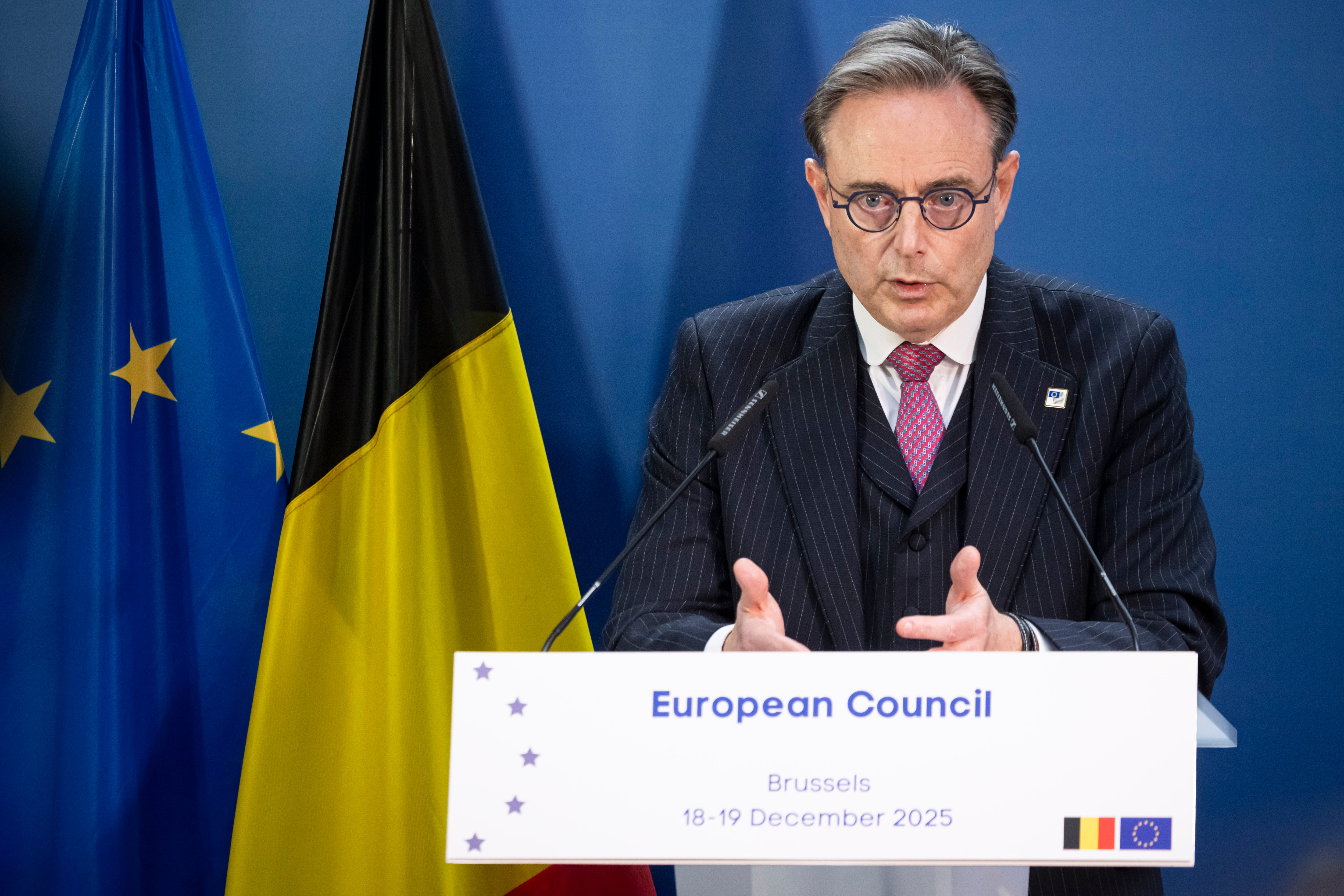 El primer ministro de Bélgica, Bart de Wever. FOTO: Nicolas Economou/NurPhoto via Getty Images