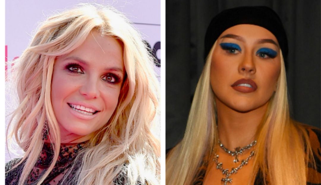 Las cantantes Britney Spears y Christina Aguilera