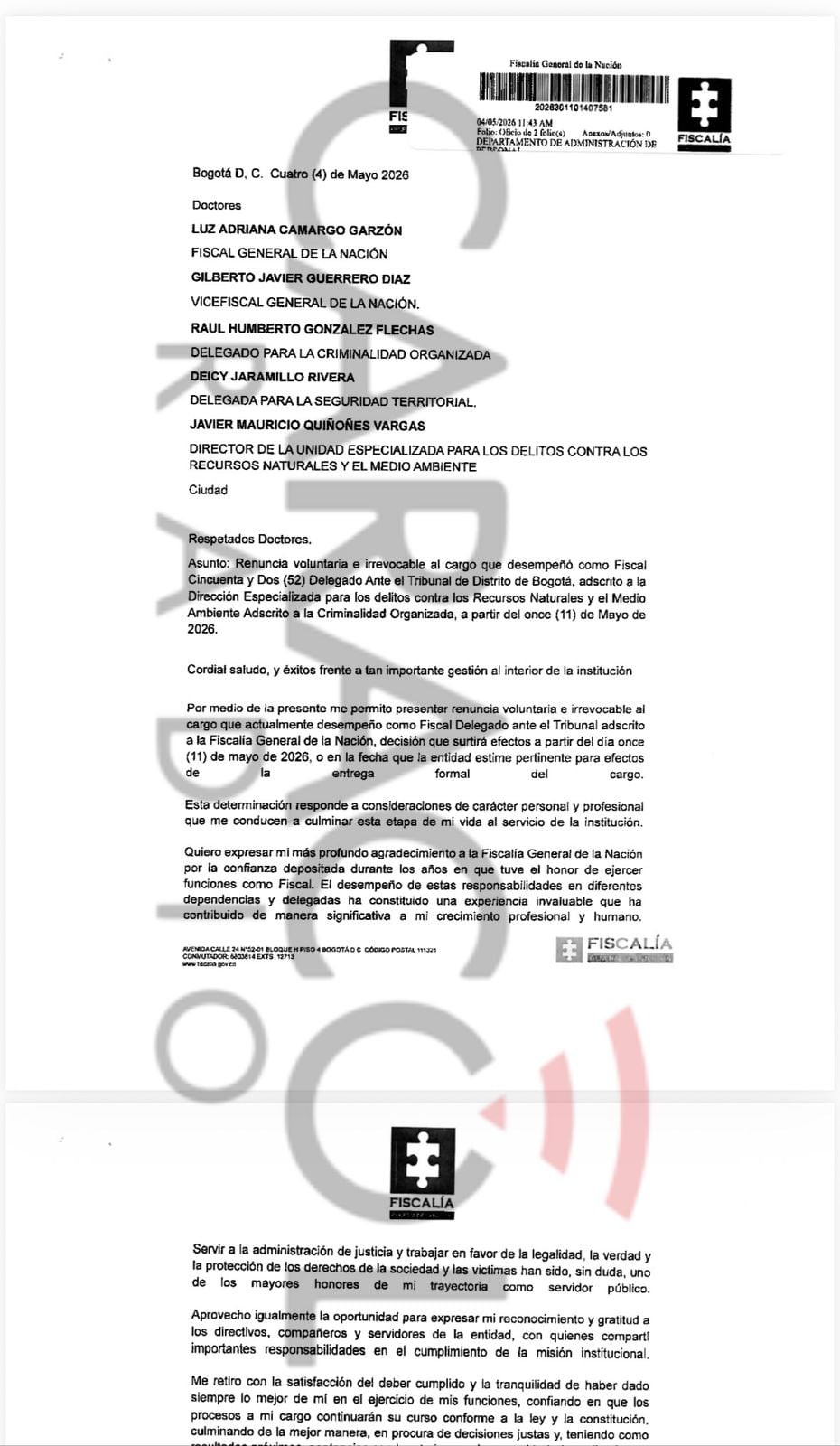 El fiscal que investigó a Nicolás Petro renuncia y pide protección por amenazas de muerte — image 5