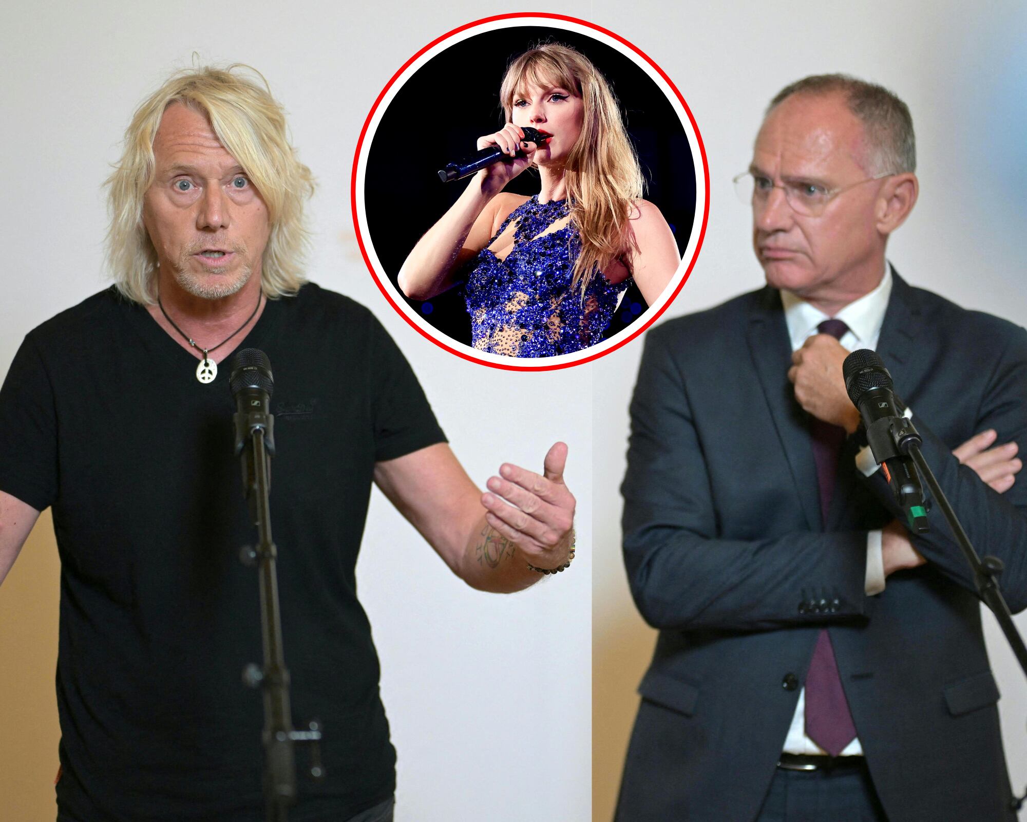 El organizador del concierto de Taylor Swift, Ewald Tatar (i) y el ministro del Interior de Austria, Gerhard Karner(d).
(Foto: Getty / Caracol Radio )