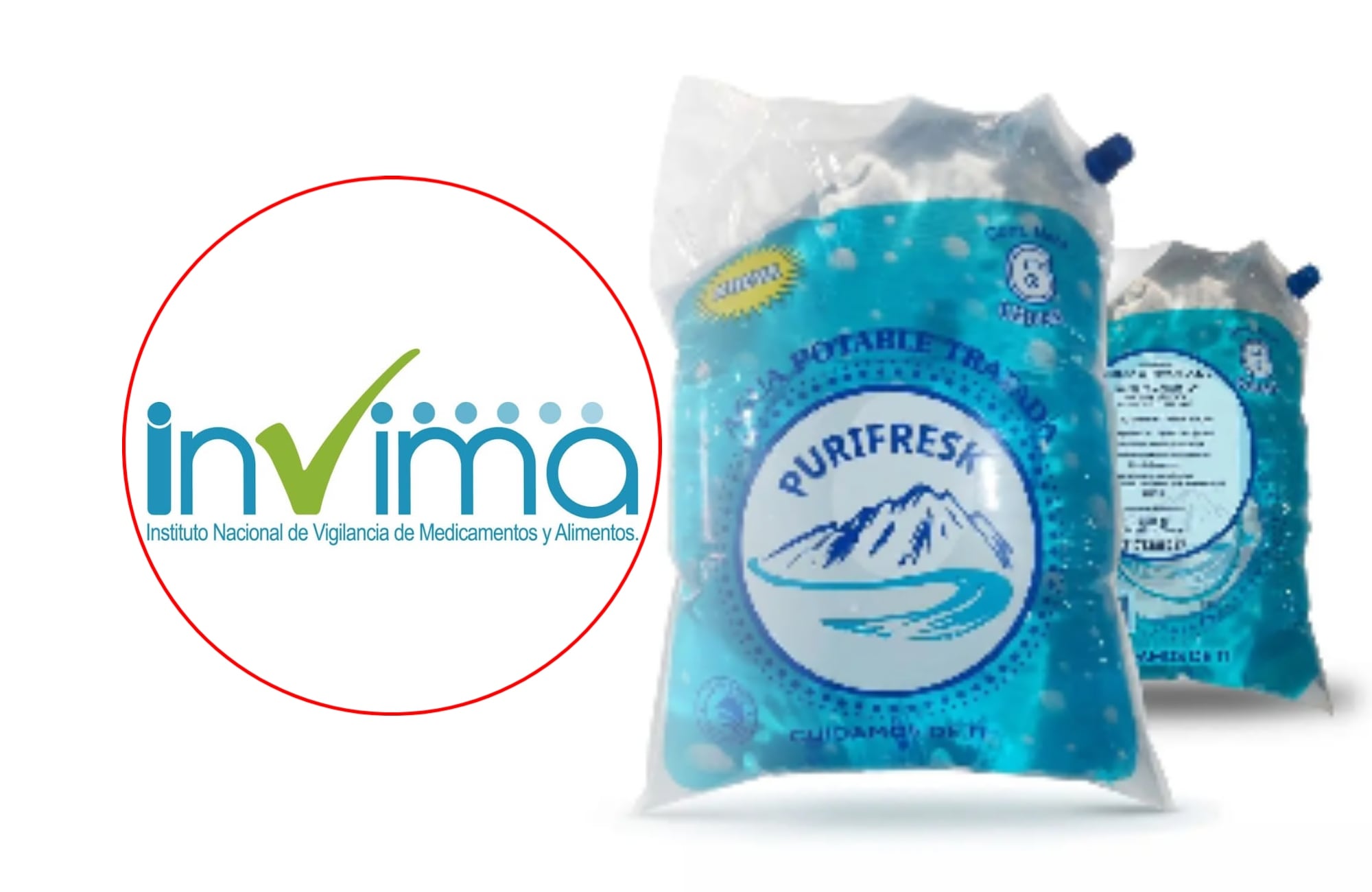Invima alerta por comercialización de agua potable con con registro sanitario vencido. Foto: Invima.