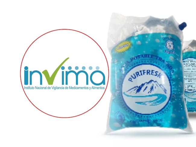 Invima alerta por comercialización de agua potable con con registro sanitario vencido. Foto: Invima.