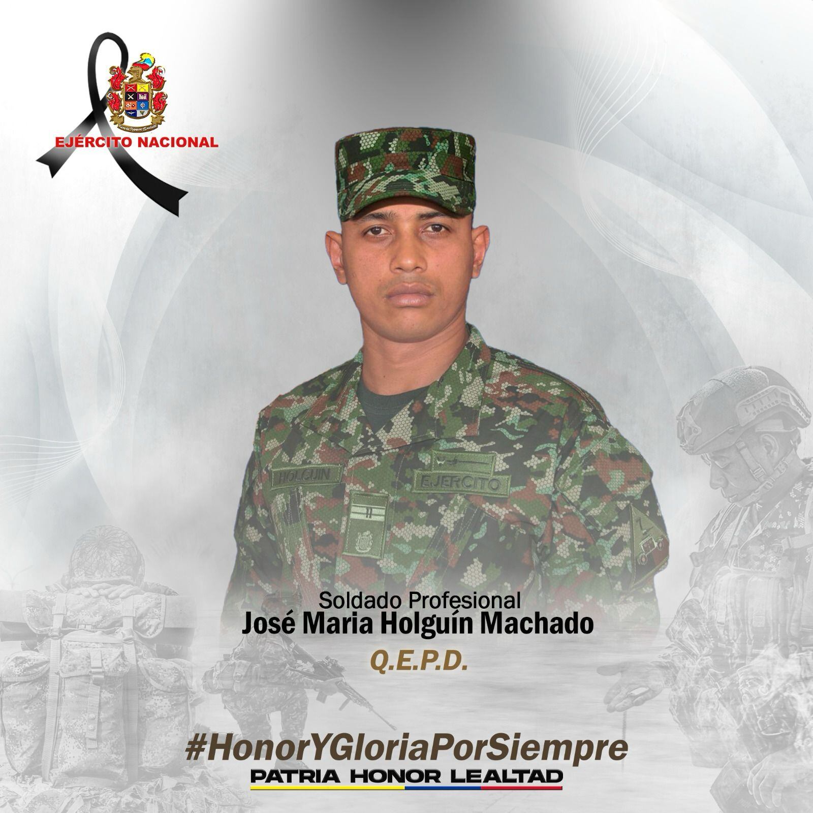 José María Holguín Machado, soldado asesinado en combates en el Catatumbo / Foto: Ejército Nacional
