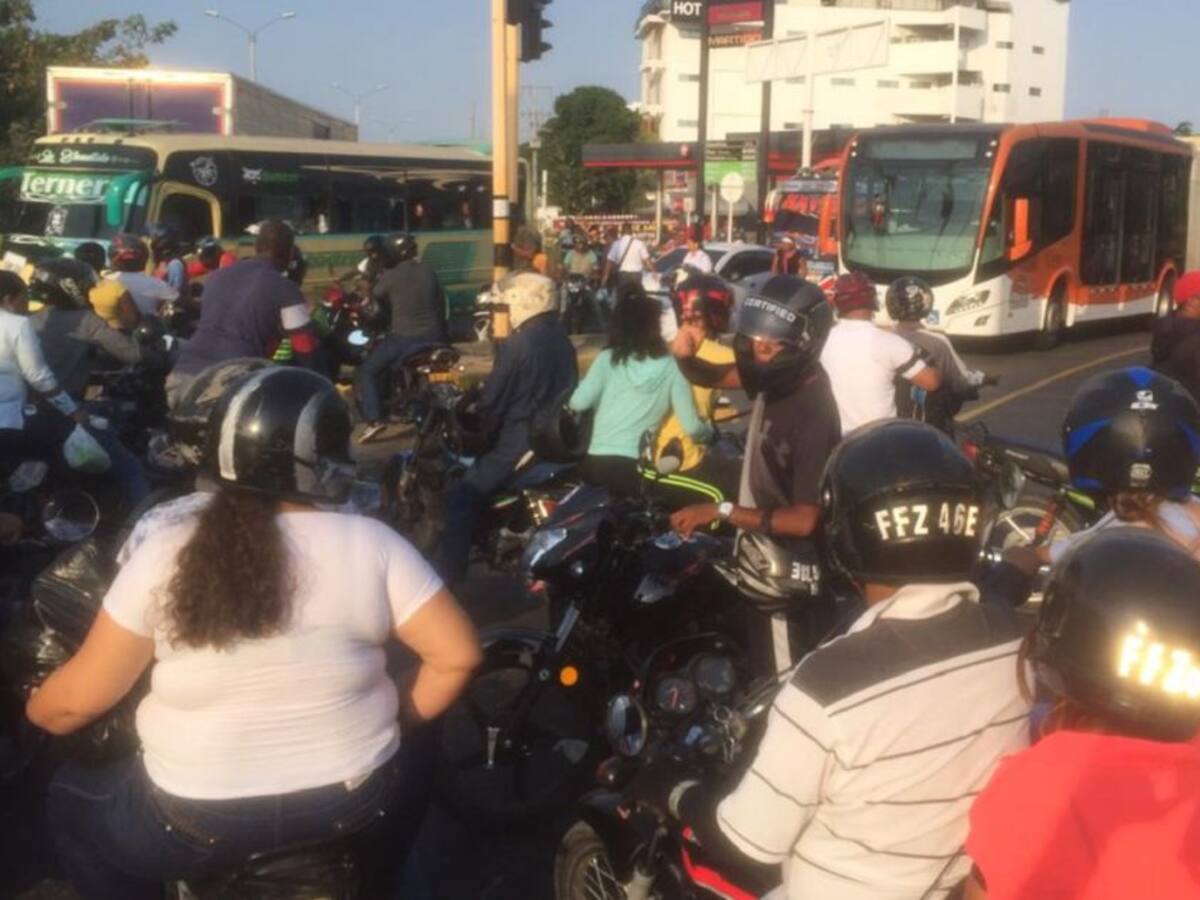 En Cartagena mototaxistas protestaron contra medida para frenar Coronavirus