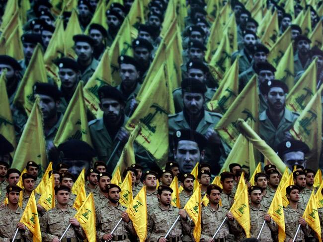Militantes de Hezbolá. 
( Foto:   JOSEPH BARRAK/AFP via Getty Images)