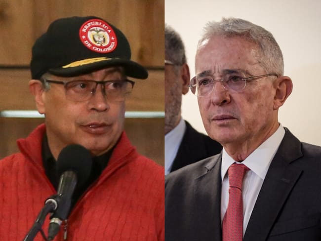 Gustavo Petro y Álvaro Uribe. Foto: Colprensa.