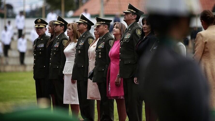 En la escuela de cadetes Francisco de Paula Santander, se llevó a cabo la ceremonia de ascensos de la policía. Foto: Colprensa