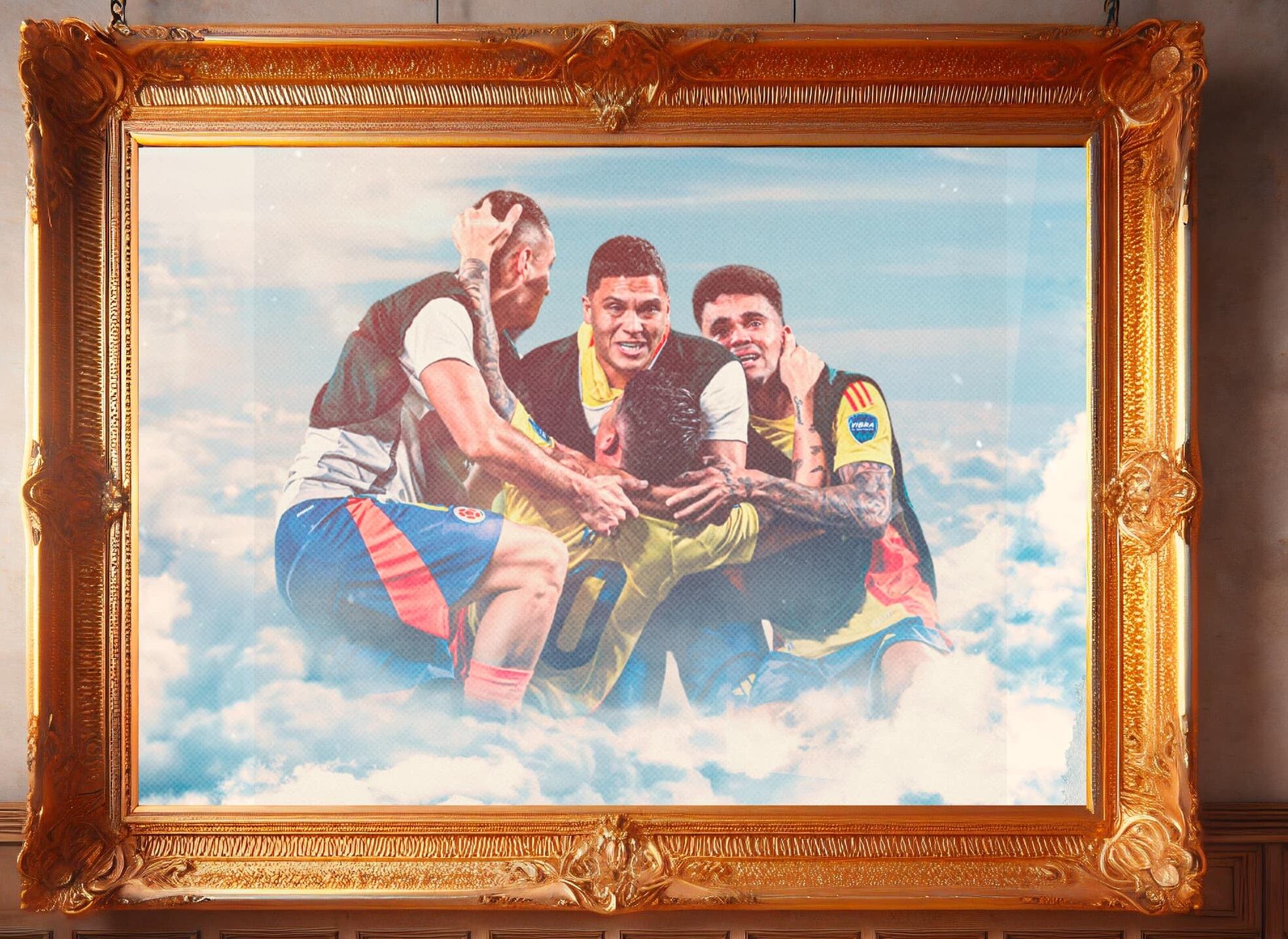 La imagen del momento de la clasificación de la Selección Colombia a la final de la Copa América. Foto: Federación Colombiana de Fútbol