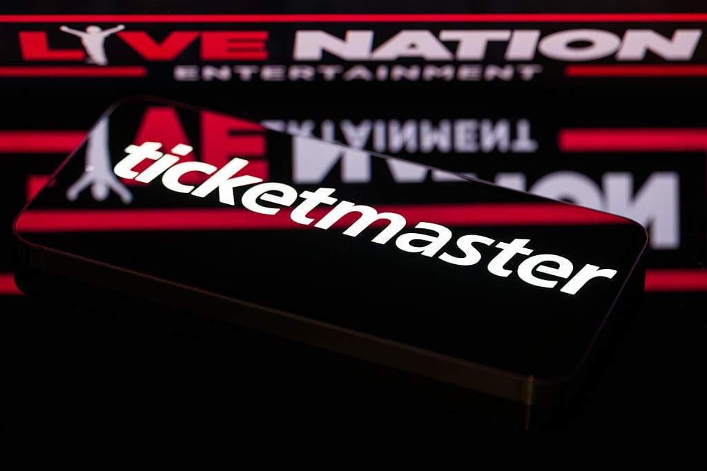 The Ticketmaster logo is displayed on a smartphone screen in this photo illustration. Ticketmaster's parent company, Live Nation Entertainment, currently faces a major antitrust trial in the United States, where regulators accuse the live-events giant of monopolizing the concert ticketing and promotion market, allegations the company denies, in Brussels, Belgium, on March 5, 2026. (Photo by Jonathan Raa/NurPhoto via Getty Images)