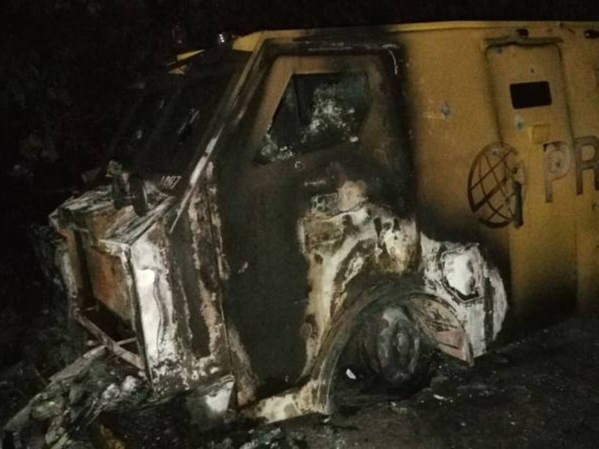 Acción terrorista en contra de carro valores en Cesar